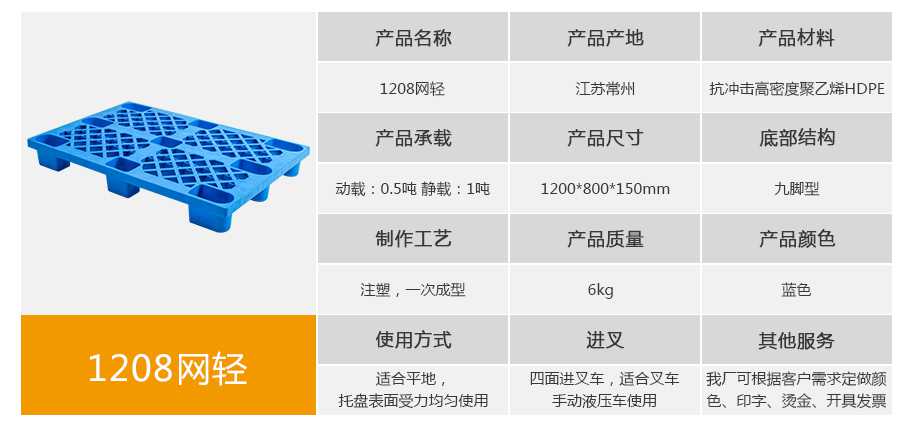 軒盛塑業1208網格九腳塑料托盤