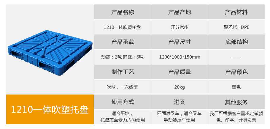 軒盛塑業1210一體成型吹塑托盤