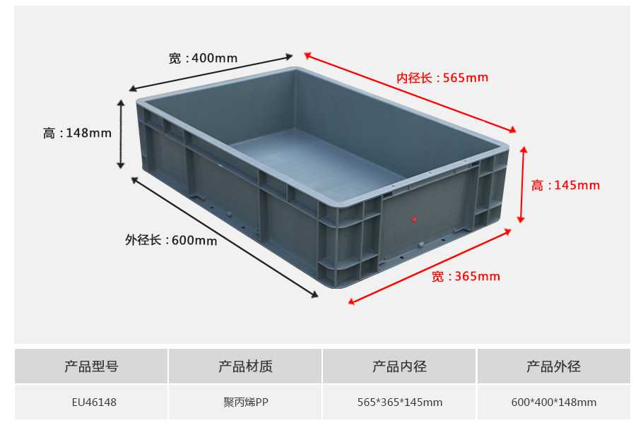 軒盛塑業EU46148塑料物流箱