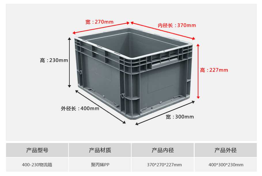軒盛塑業400-230塑料物流箱