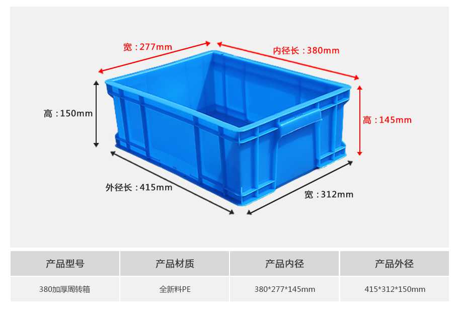 軒盛塑業380塑料周轉箱厚箱
