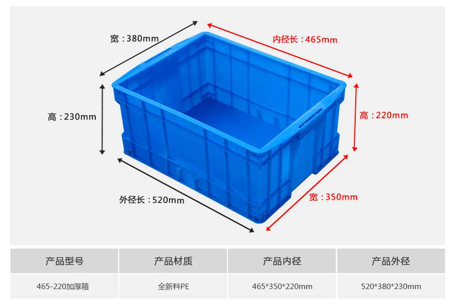 軒盛塑業465-220塑料周轉箱厚箱