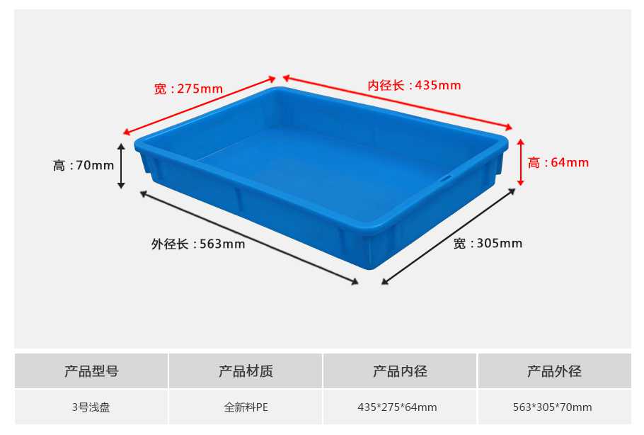 軒盛塑業(yè)3號塑料周轉箱淺盤