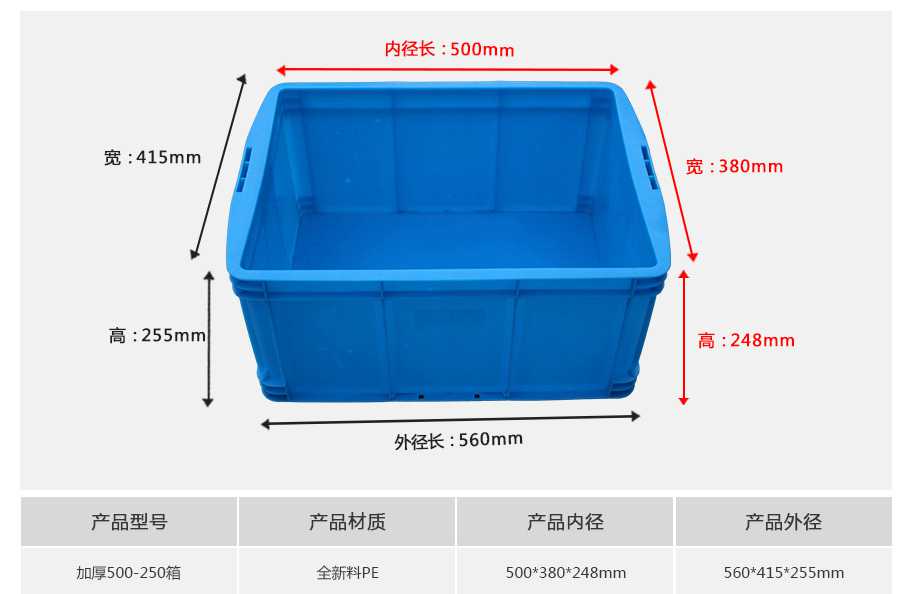 軒盛塑業500-250塑料周轉箱厚箱
