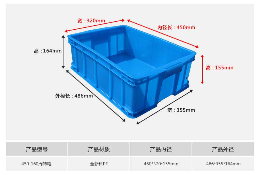 軒盛塑業450-160塑料周轉箱